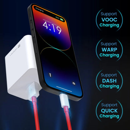 Portronics Adapto 35A USB A Output Port | VOOC Charging, WARP Charging | DASH Charging, QUICK Charging | 1M Charging Cable