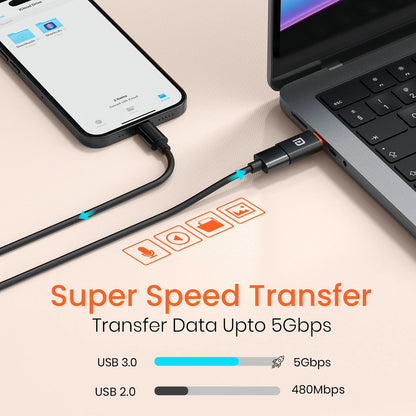 Bridge Y USB A to Type C Converter | Fast Charging | Fast Data Transfer | Light Weight