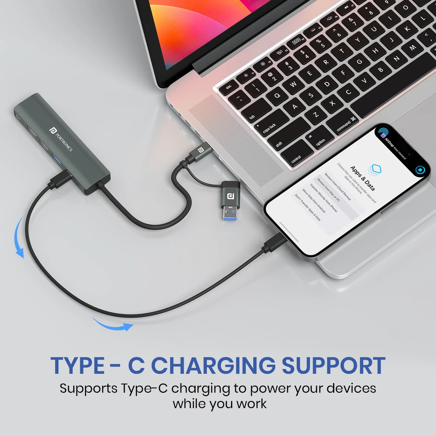 MPort Edge Type-C Charging Support | USB 3.0,2.0 | RJ45 Ethernet | Dual USB Plugs