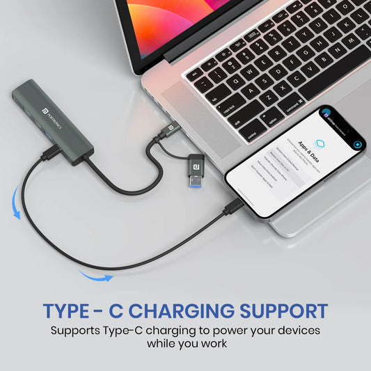 MPort Edge Type-C Charging Support | USB 3.0,2.0 | RJ45 Ethernet | Dual USB Plugs