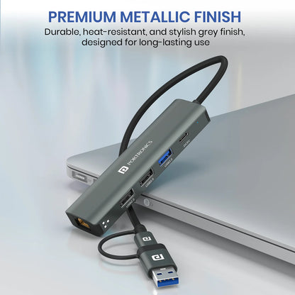 MPort Edge Type-C Charging Support | USB 3.0,2.0 | RJ45 Ethernet | Dual USB Plugs