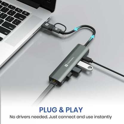 MPort Edge Type-C Charging Support | USB 3.0,2.0 | RJ45 Ethernet | Dual USB Plugs