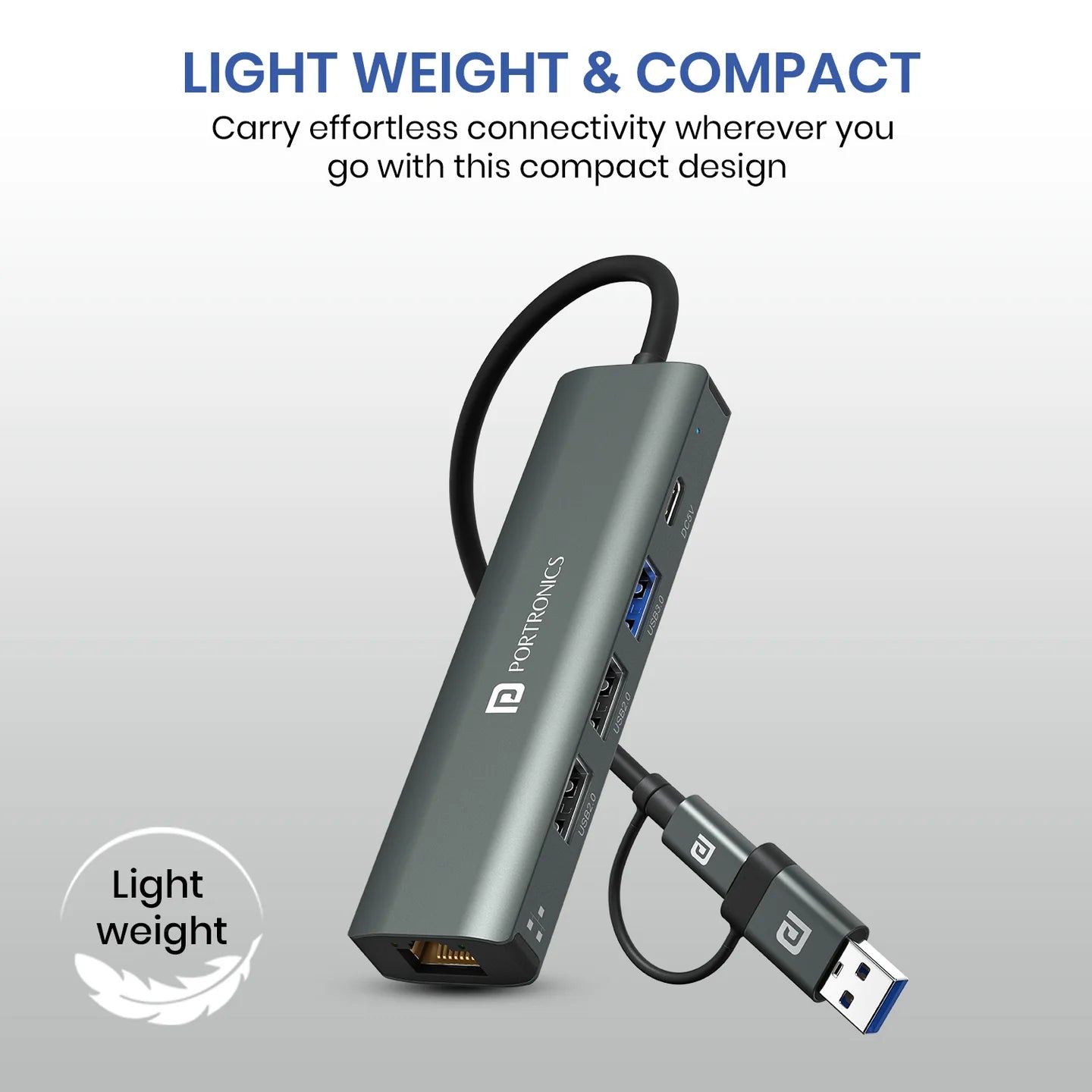 MPort Edge Type-C Charging Support | USB 3.0,2.0 | RJ45 Ethernet | Dual USB Plugs