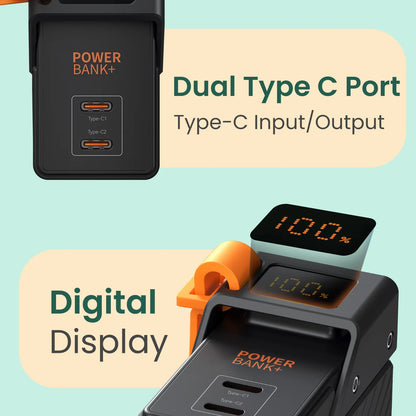 Halley 20K | Dual Type C Port | LED Display | Strong Lanyard | Compatible With Macbook, Tablet & Smartphone