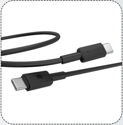 Konnect Link C Square 100W Type C to Type C Cable Type C to Type C Cable | Durable TPE Cable | 1 Cable for all Type C Devices | 1m Portable Cable (POR 2268)r