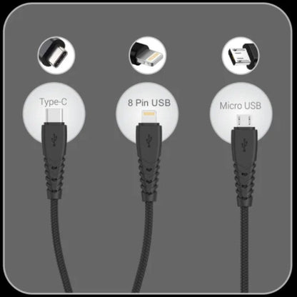 Konnect A Trio Nylon Braided | Universal Compatible | Flexible (POR 1313)