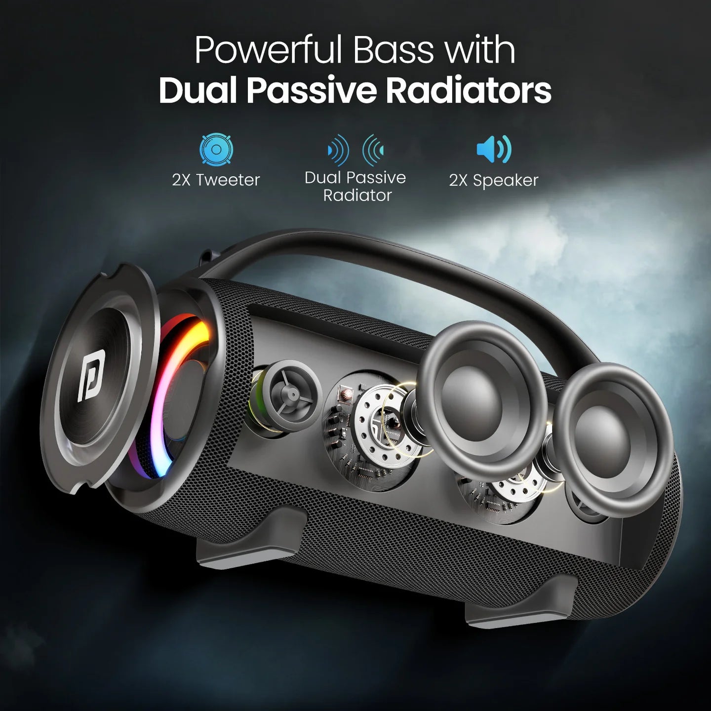 Thunder 2.0 | 60W | Portronic Party Speaker with LED