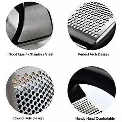 Multipurpose Garlic Presser Squeeze Press Crusher Stainless Steel Kitchen Tools Quick Handy Ginger Garlic Crusher