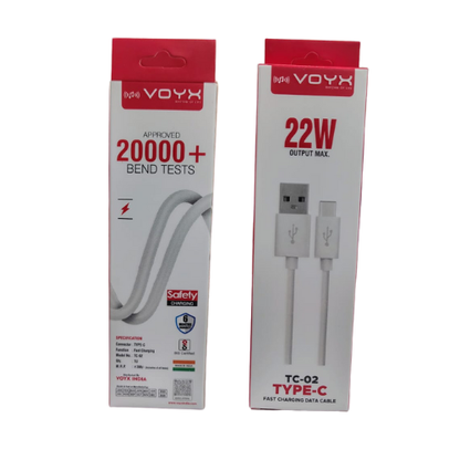 Voyx Type C  22W Fast Charging Data Cable (TC-02)
