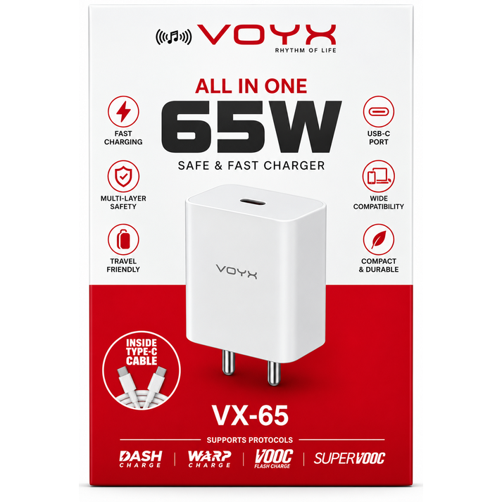 65 W All in One | Safe & Fast Charger | C to C
