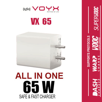 VOYX VX65, 65Watt Superfast All in One Charger for Mobile