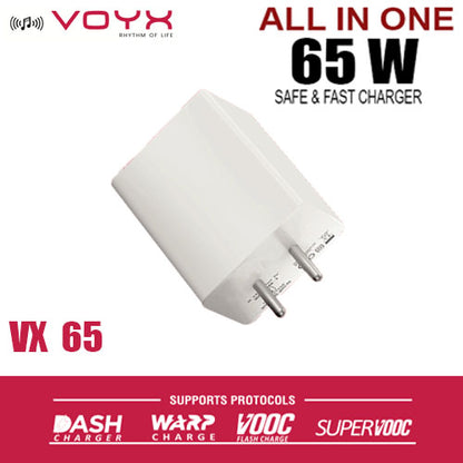 VOYX VX65, 65Watt Superfast All in One Charger for Mobile