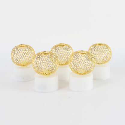 Led Ball Shaped Decorative Light With Mesh Cover (5 Pc  Set)