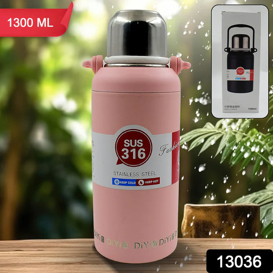 Stainless Steel tumblers 316 Stainless Steel, Vacuum Insulated Cup  Bottle, Portable Travel Kettle  Water Bottle with Handle, Outdoor Large Capacity Sports Kettle Cups  Bottle (1300 ML
