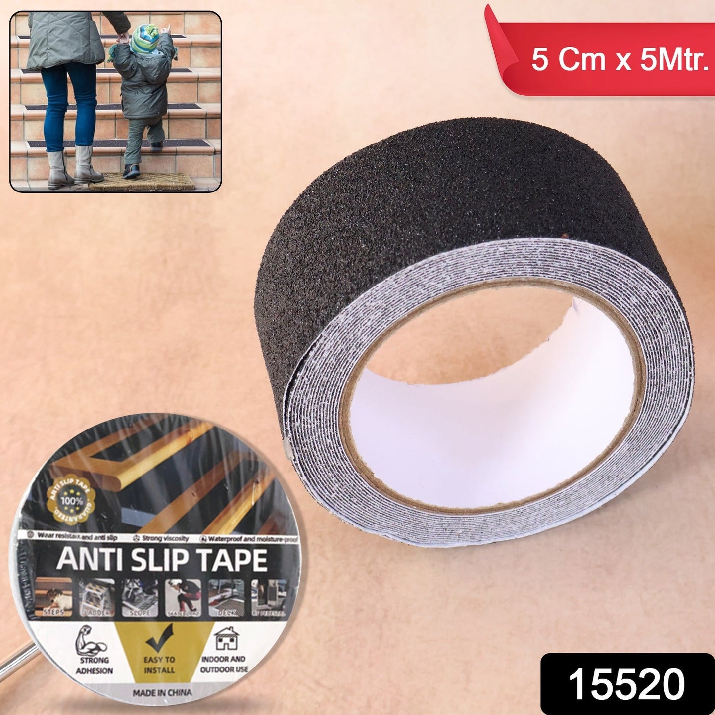 Heavy Duty Anti-Slip Safety Grip Tape Roll 5 cm x 5 m (1 Pc)