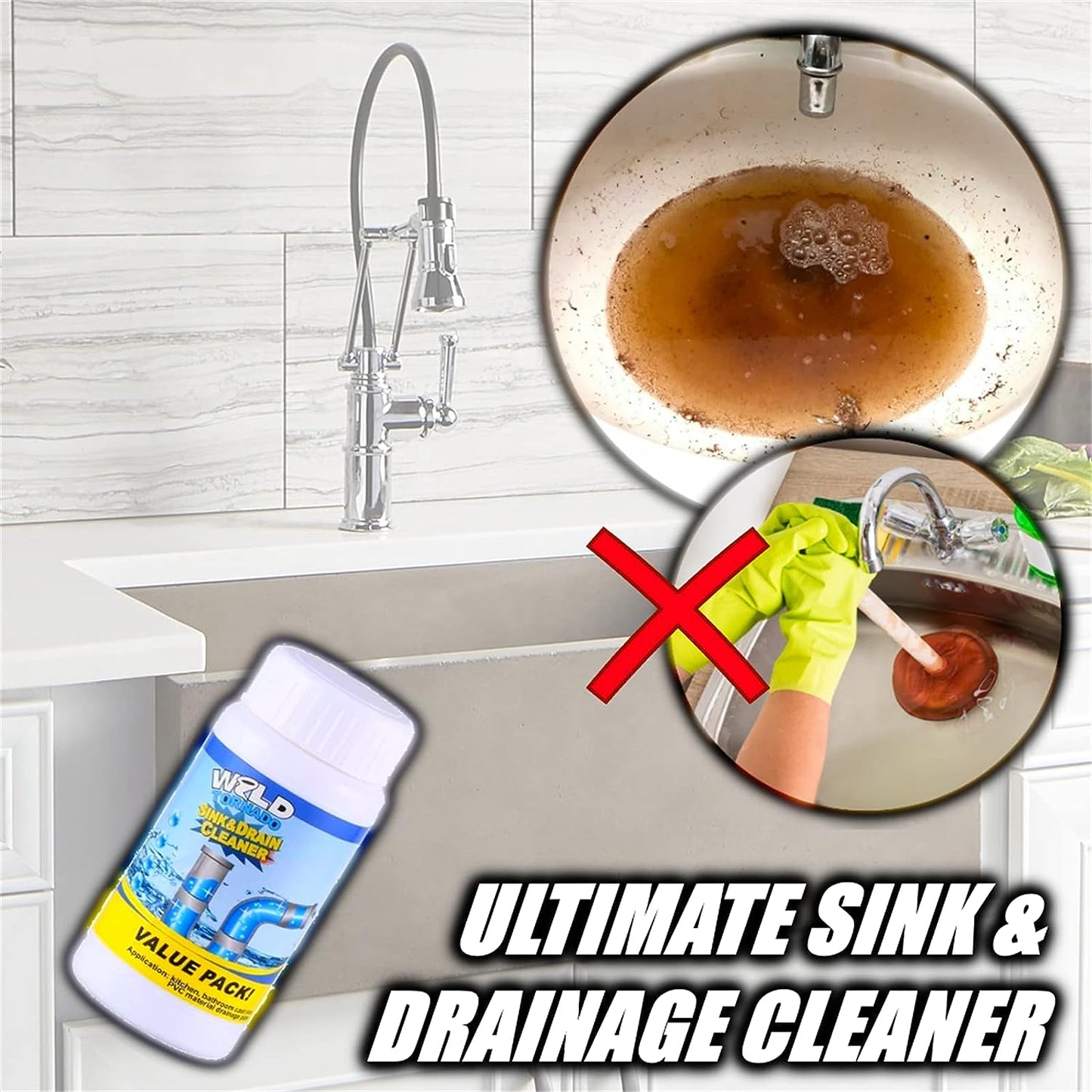 Powerful Sink And Drain Cleaner For Kitchen Toilet Pipe Dredging (110 Gm) (7934)