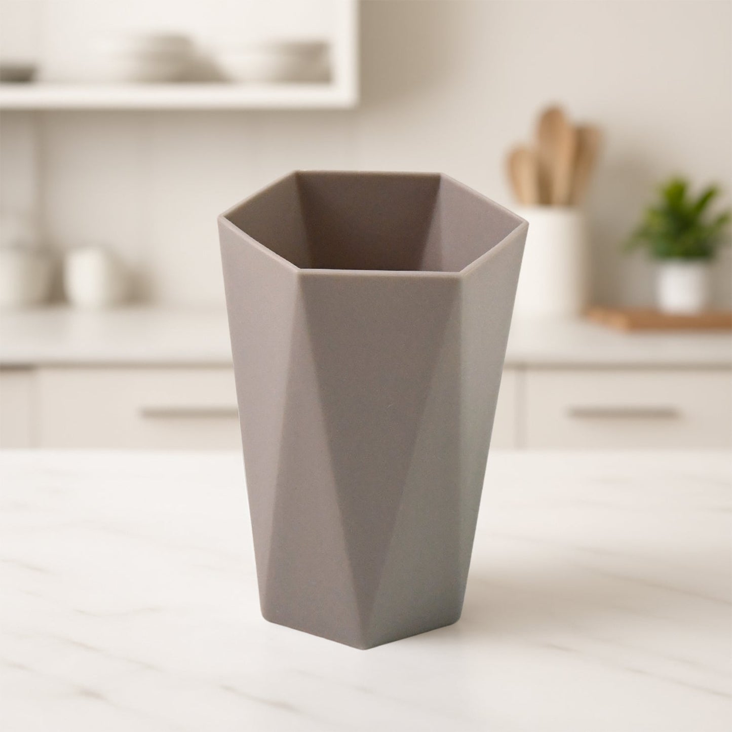 Geometric Hexagonal Plastic Glass