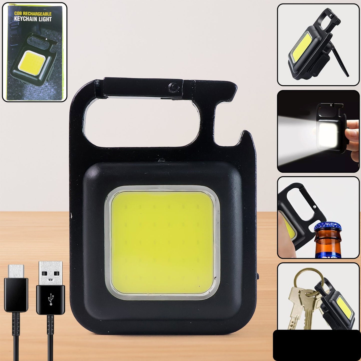 Rechargeable Keychain Mini Flashlight With 4 Light Mode