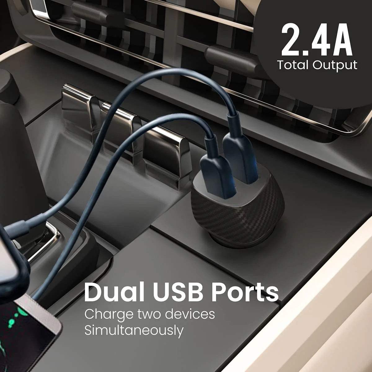 Car Power 5 - Dual Output | USB Ports | 12 Watts Total