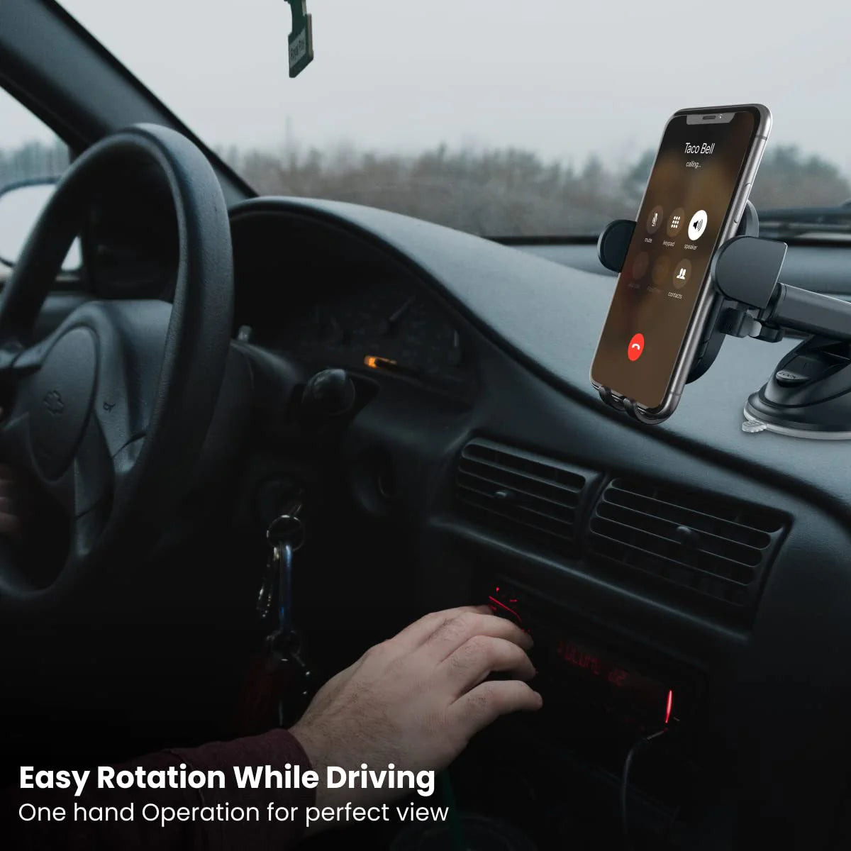 Clamp M2 | Adjustable Height | 360° Rotation | Suction Cup Mount | Portronics