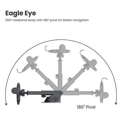 Clamp M2 | Adjustable Height | 360° Rotation | Suction Cup Mount | Portronics