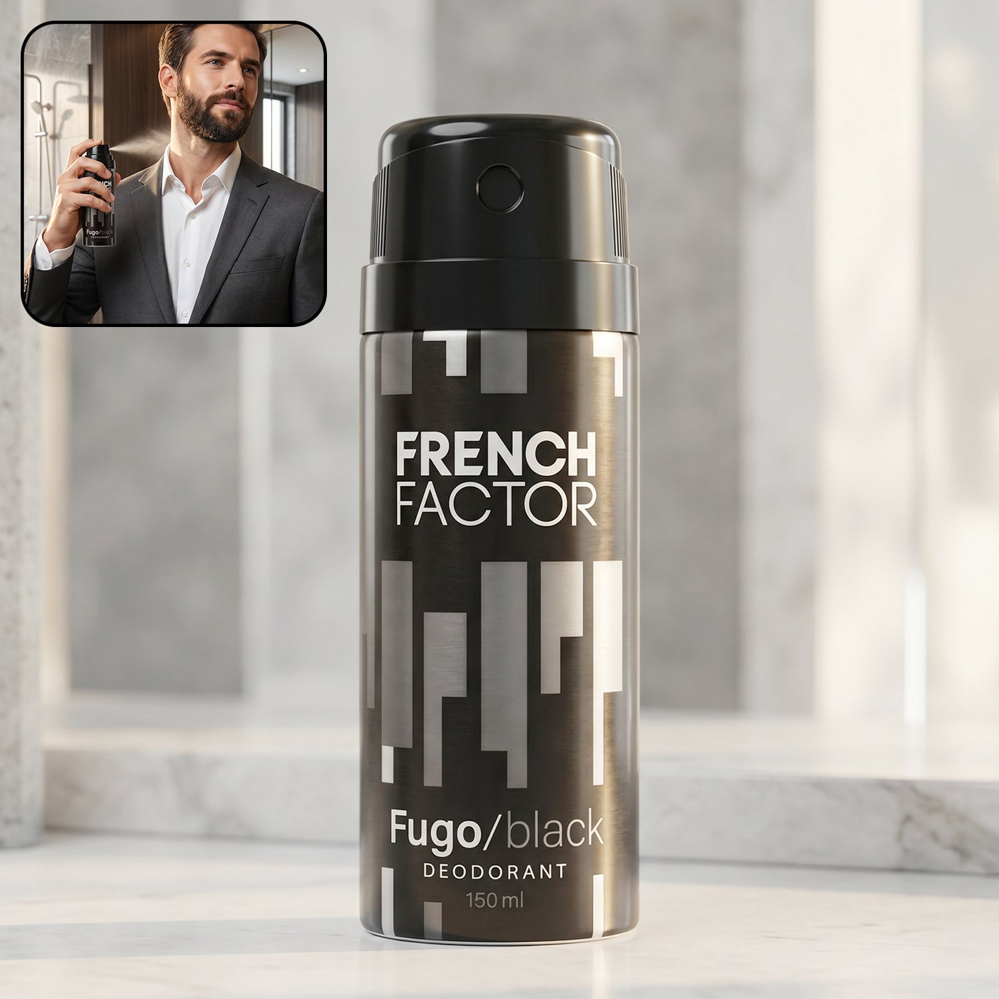 French Factor Fugo Black Deodorant Body Spray (1 Pc 150 Ml)