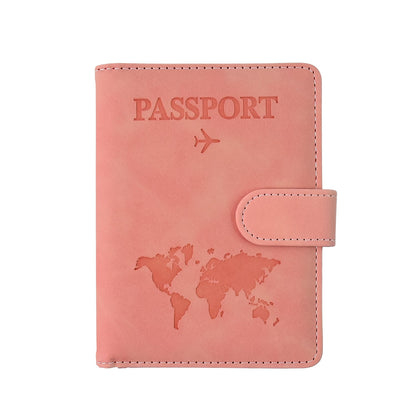 Elegant World Map Print Travel Passport Wallet