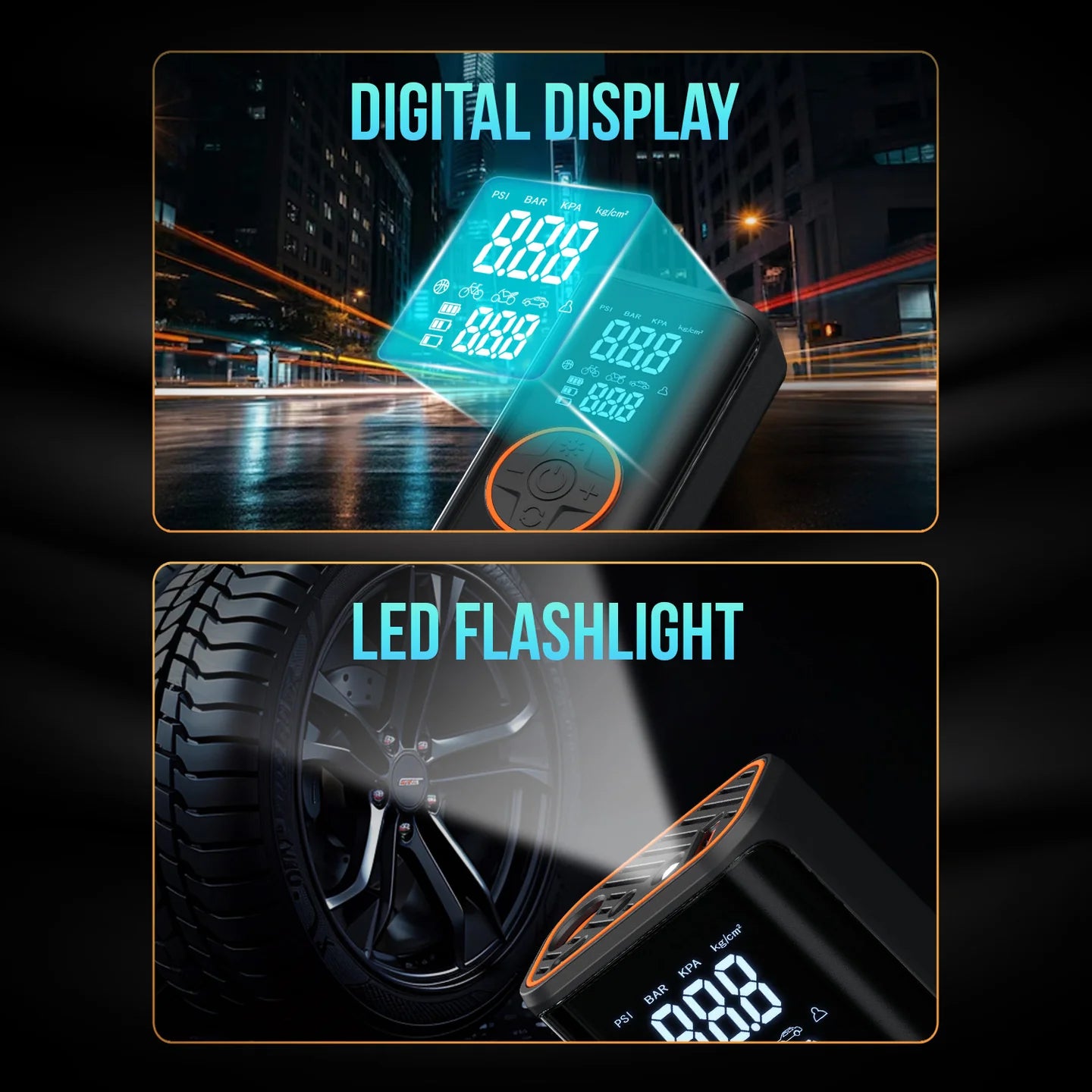 Vayu 4.0 Pre-set Inflation Modes | Digital Display | Dual Power Source | 2 x 2000 mAh Battery