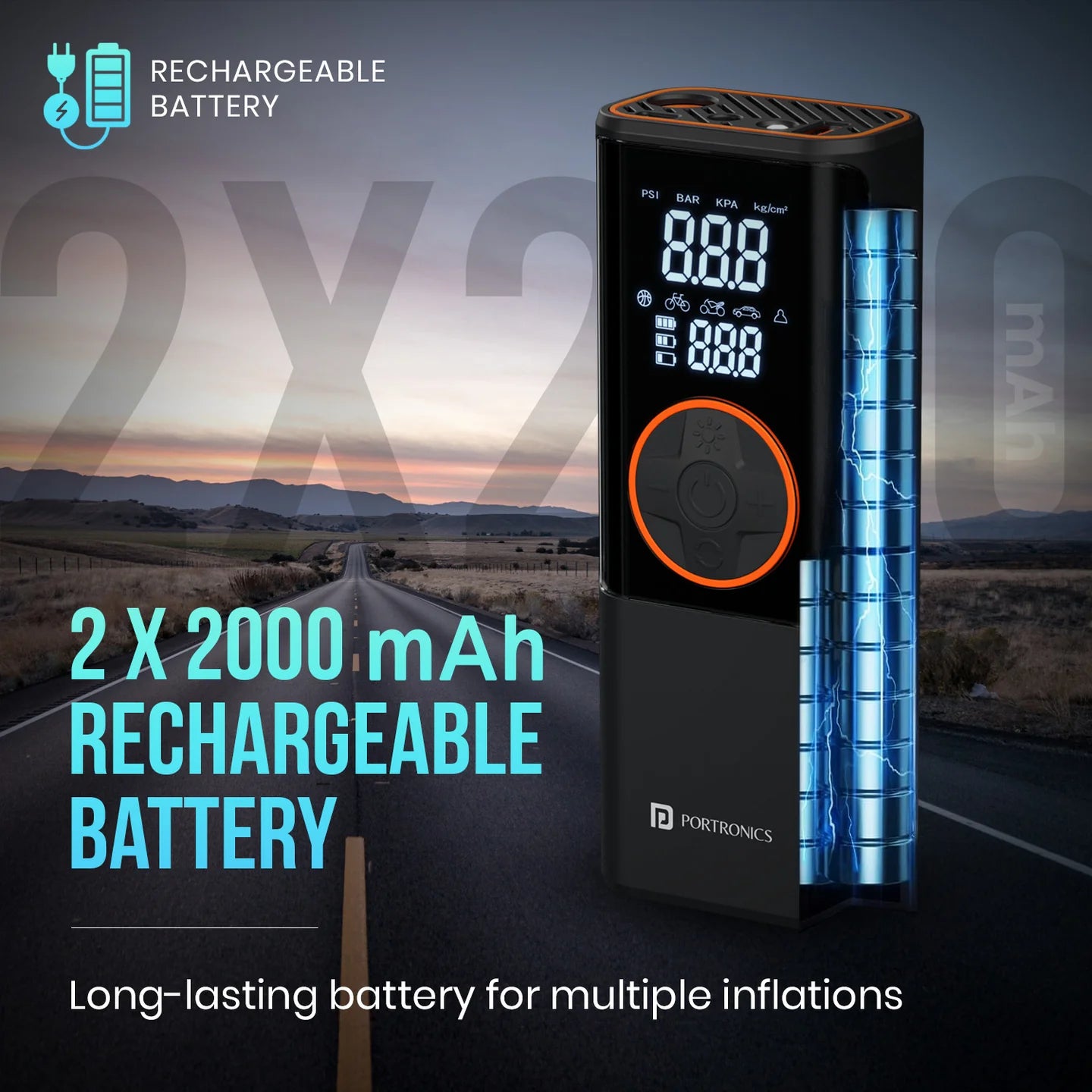 Vayu 4.0 - Pre-set Inflation Modes | Digital Display | Dual Power Source | 2 x 2000 mAh Battery
