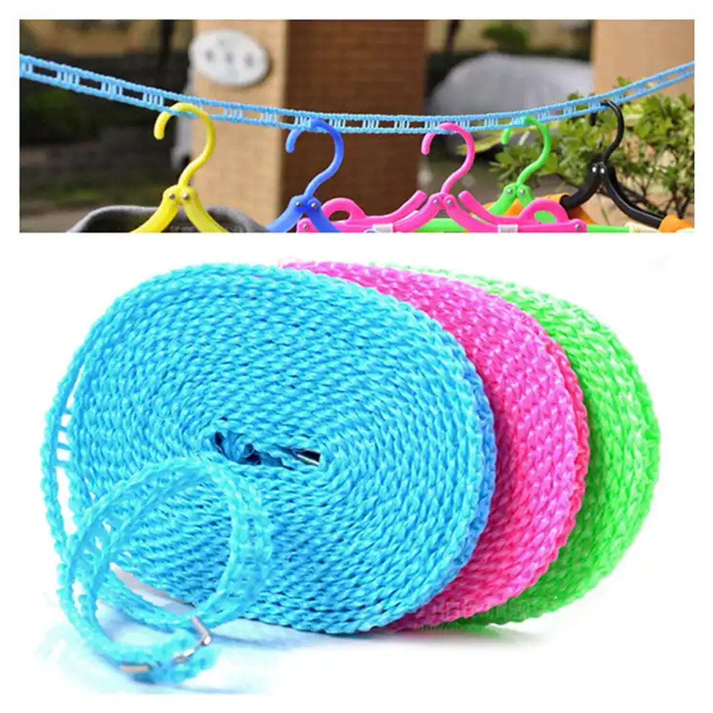 Wind prood Anti-slip Clothes Drying Nylon Rope (3 Mtr.)