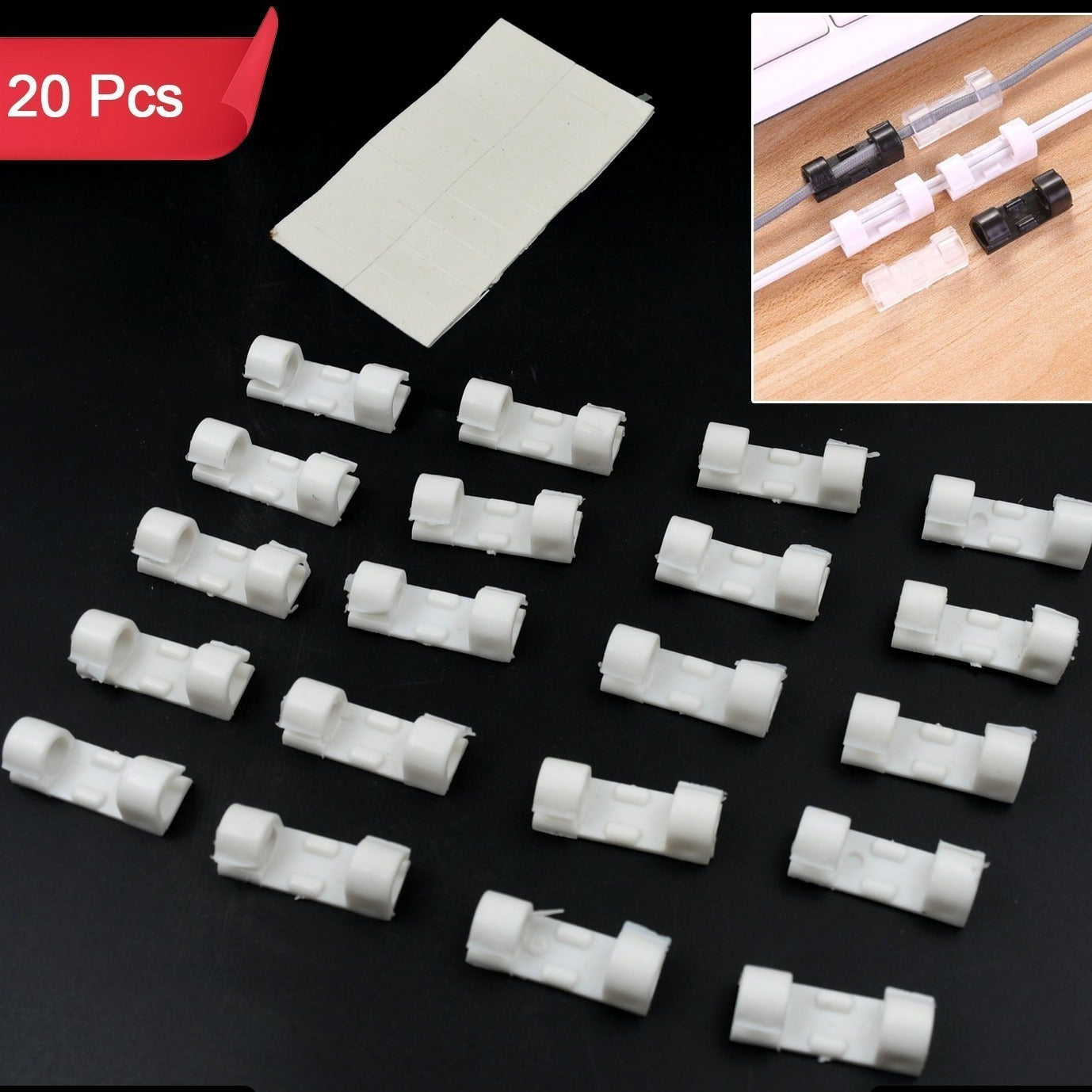 Plastic Clips Cable Manager (20 Pcs Set)